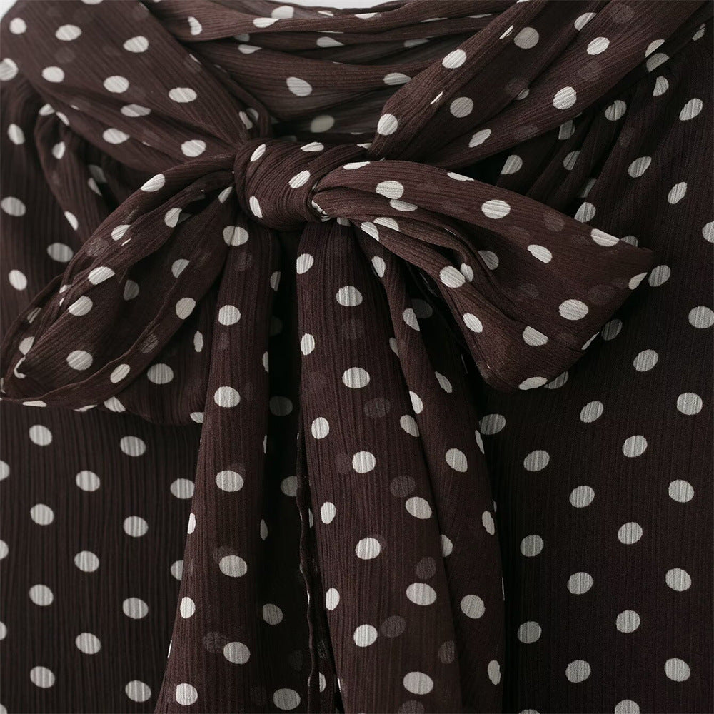 Chemise – Pois & Nœud Satiné