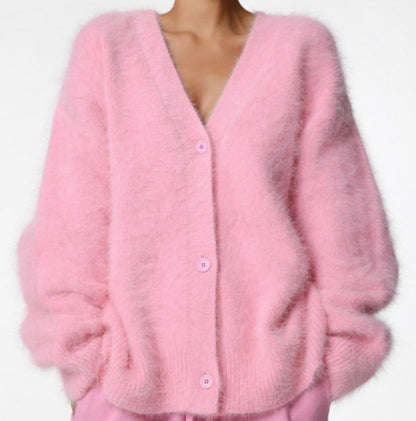 Cardigan – Col V & Boutons Dorés