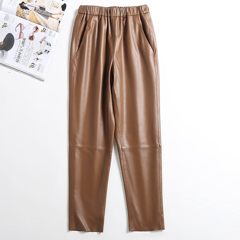 Pantalon – Cuir Souple & Silhouette Structurée