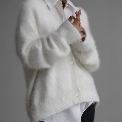 Cardigan – Col V & Boutons Dorés