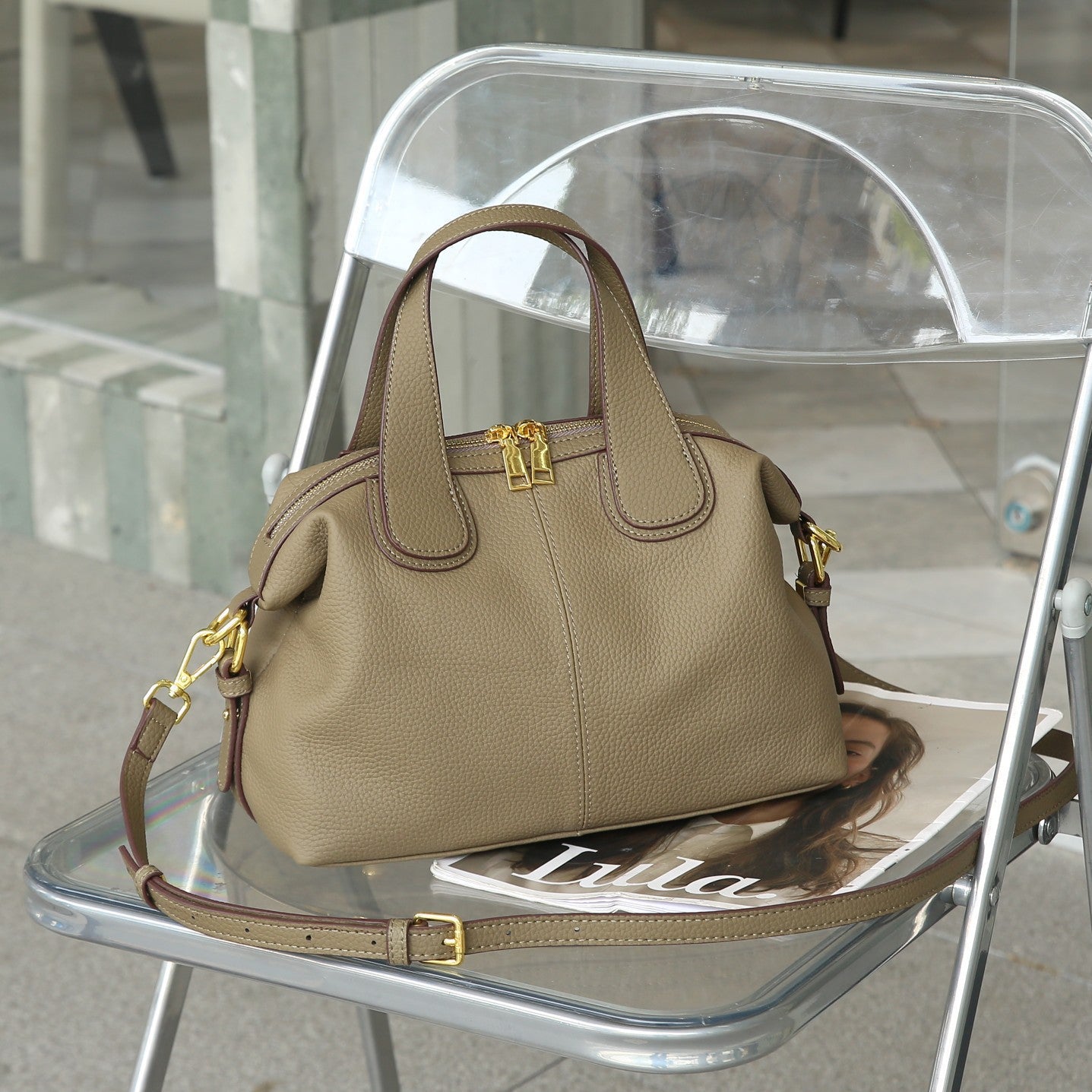 Sac Bandoulière Cuir Première Couche – Élégance Structurée