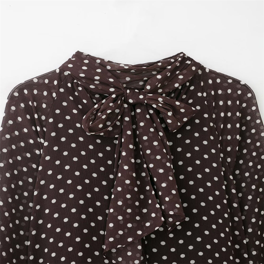 Chemise – Pois & Nœud Satiné