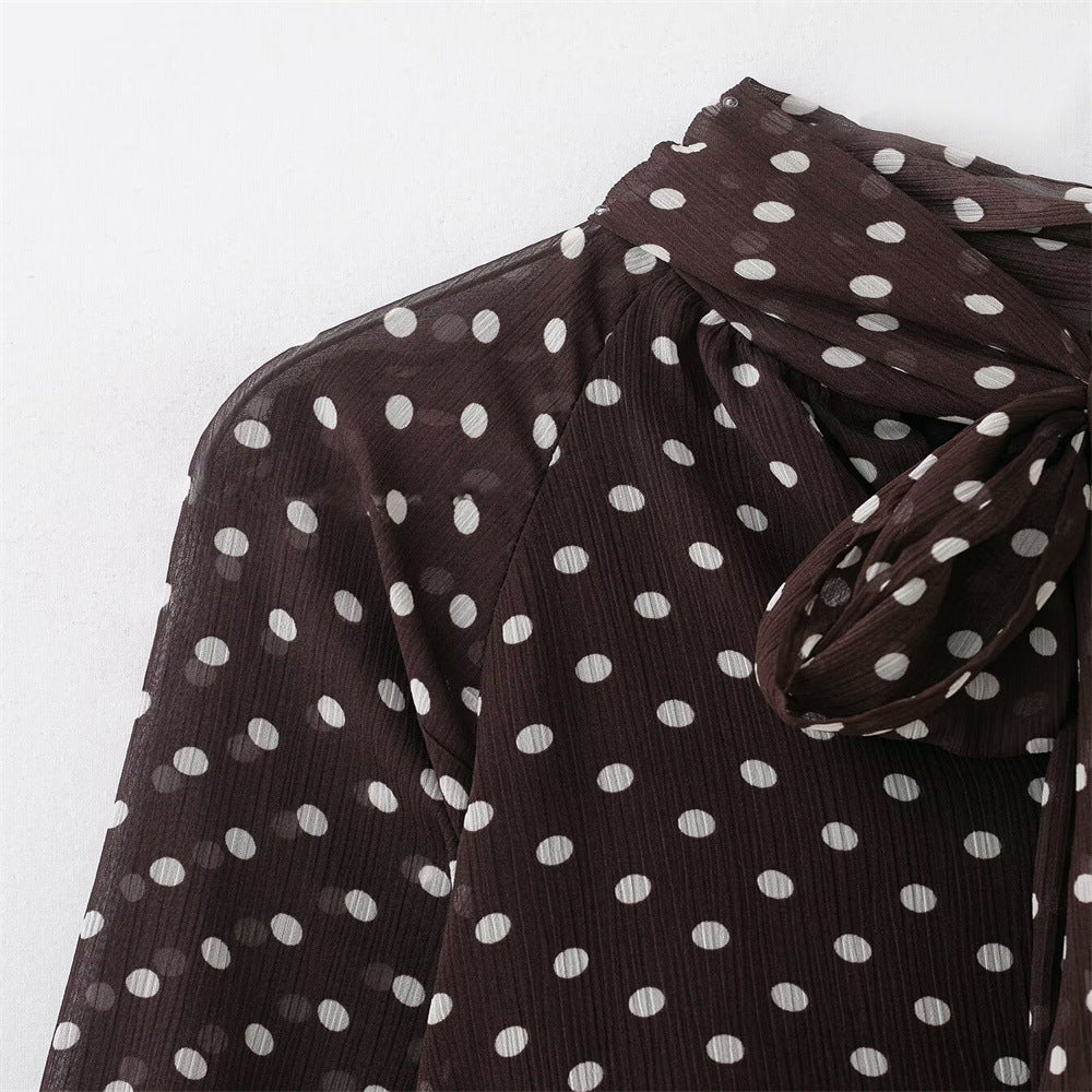 Chemise – Pois & Nœud Satiné