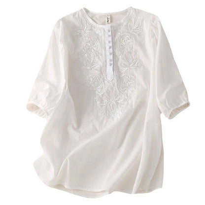 Blouse – Lin Brodé & Col Rond
