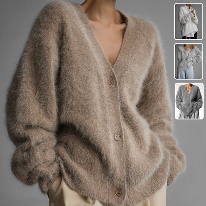 Cardigan – Col V & Boutons Dorés