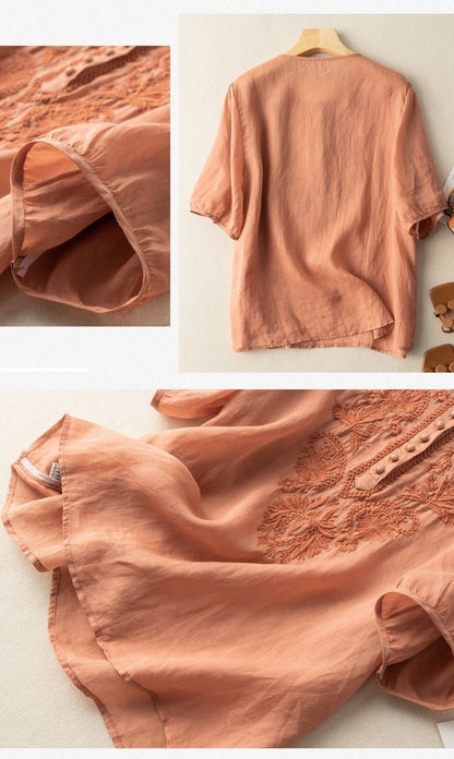 Blouse – Lin Brodé & Col Rond