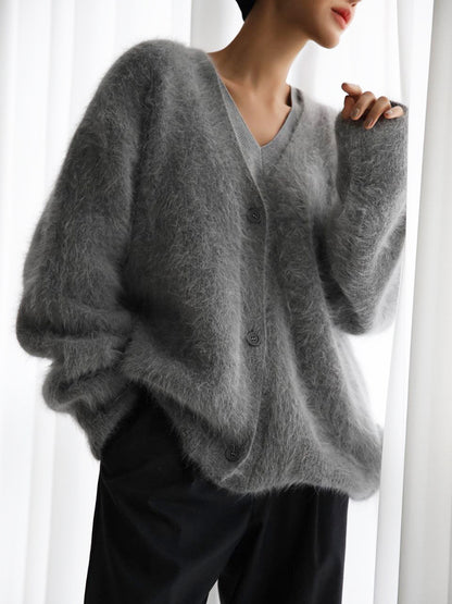 Cardigan – Col V & Boutons Dorés