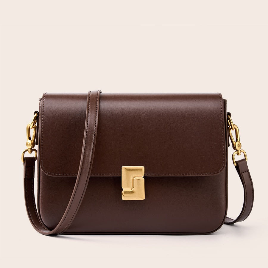 Sac Bandoulière Cuir Rétro Urbain – Coloris Marron – Reveriya