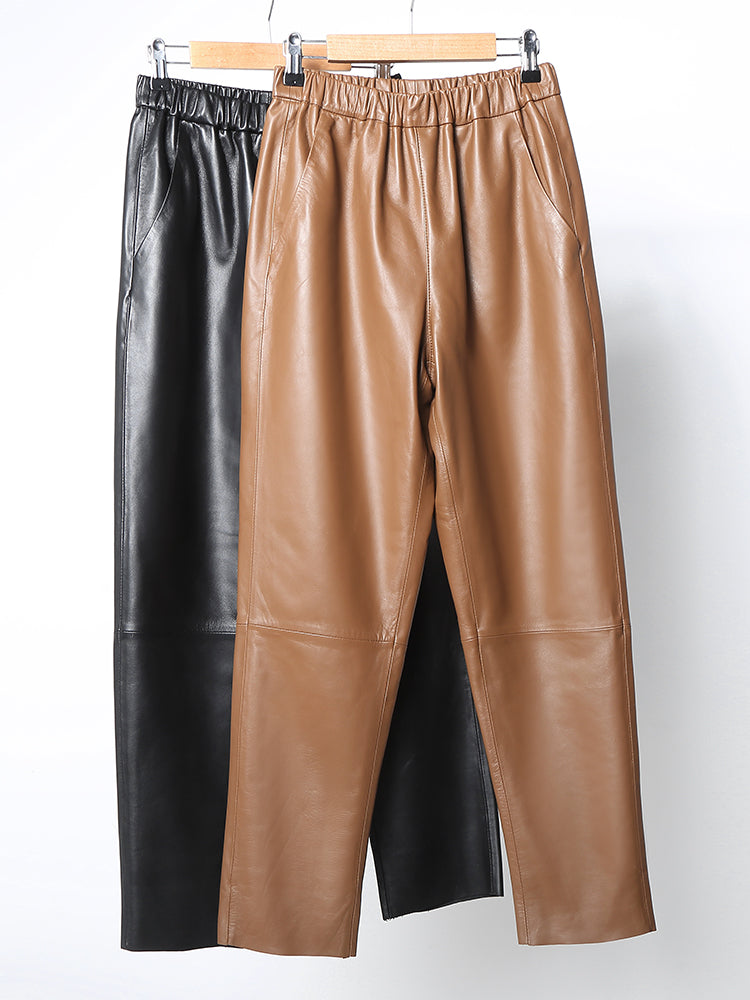 Pantalon – Cuir Souple & Silhouette Structurée