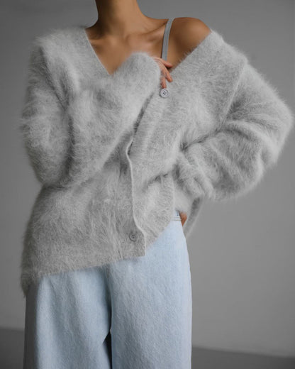 Cardigan – Col V & Boutons Dorés