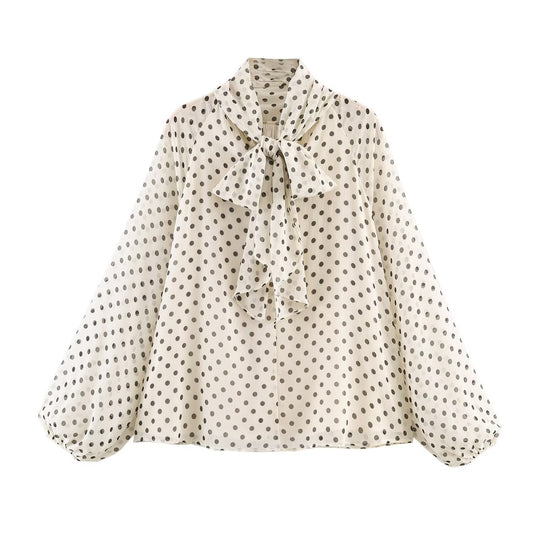 Chemise – Pois & Nœud Satiné