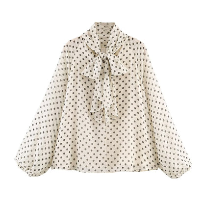 Chemise – Pois & Nœud Satiné