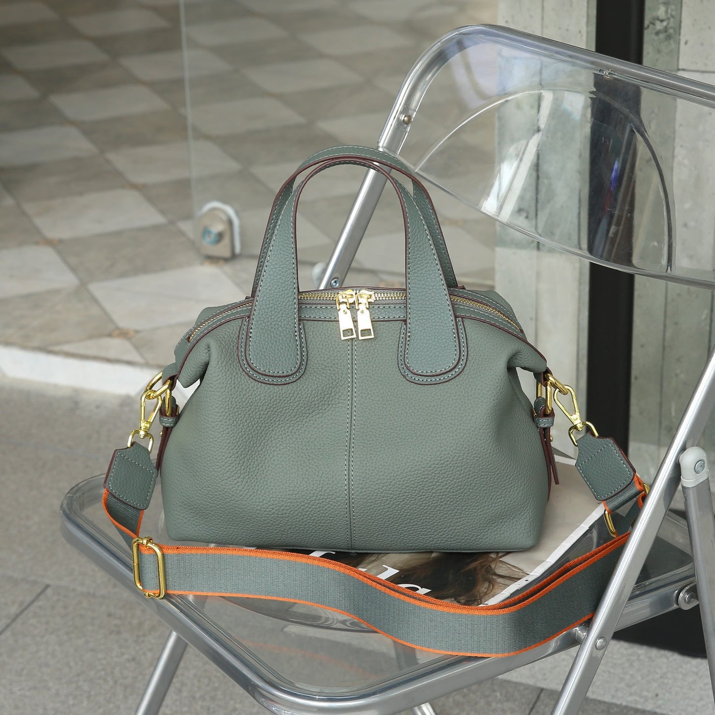 Sac Bandoulière Cuir Première Couche – Élégance Structurée