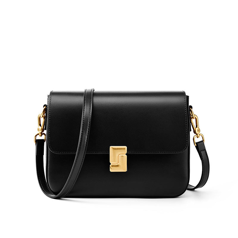 Sac Bandoulière Cuir Rétro Urbain – Coloris Noir– Reveriya