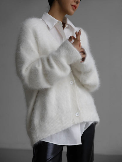 Cardigan – Col V & Boutons Dorés