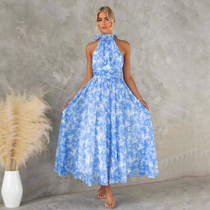 Robe – Longue Imprimée & Dos Nu