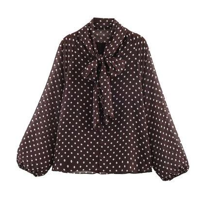 Chemise – Pois & Nœud Satiné