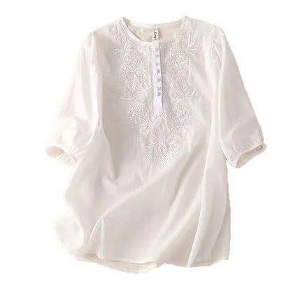 Blouse – Lin Brodé & Col Rond